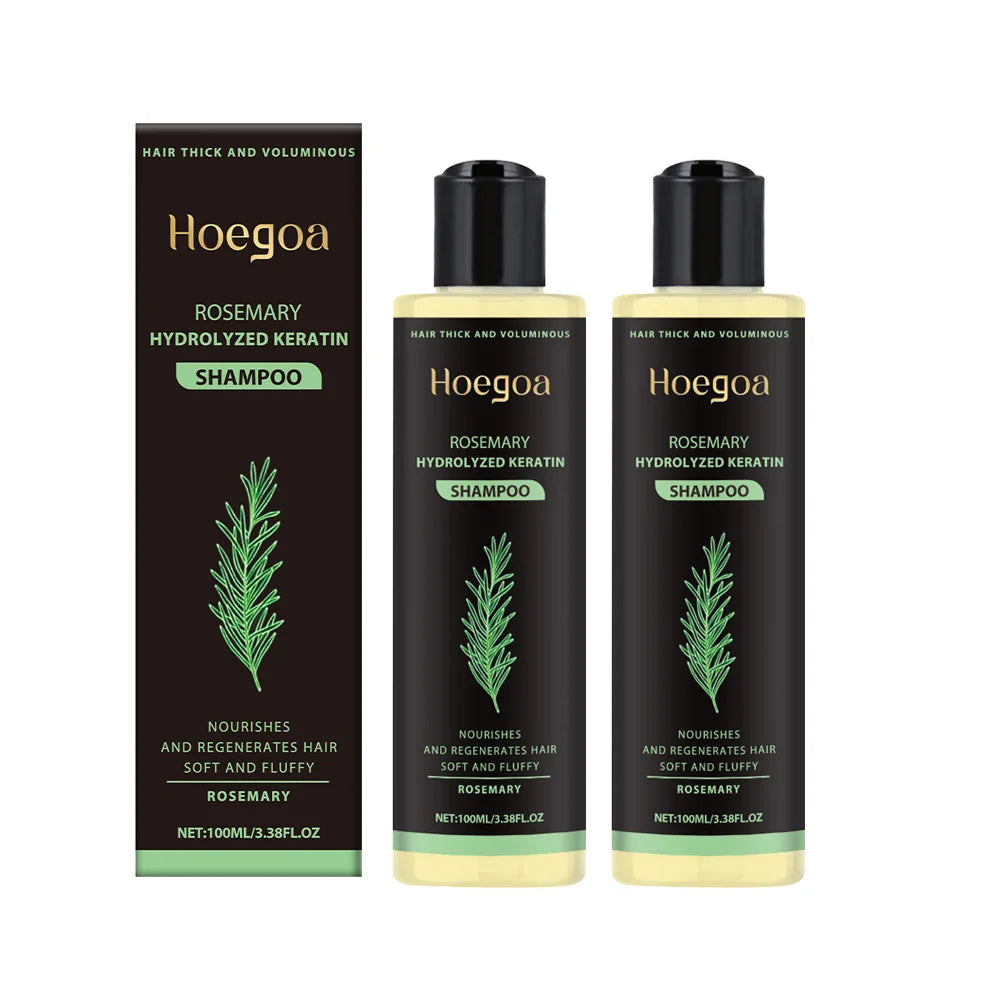 3pcs Rosemary Hair Growth Shampoo Thickening Hydrolyzed Keratin Dry Frizzy Damaged Repair Moisturizing Scalp Cleaning Shampoo